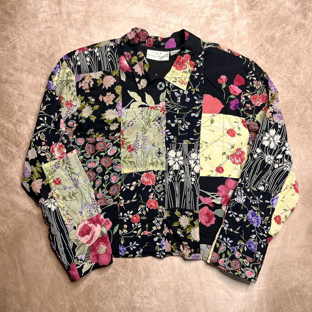 Vintage 90s Casual Studio Patchwork Jacket Uphols… - image 7